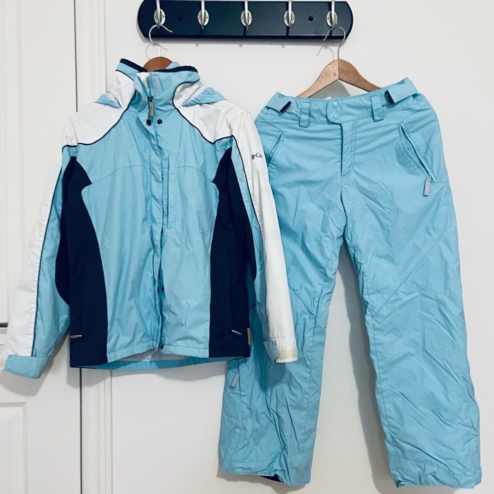 Stylish Kids Light Blue and White Puffer Jacket and Pants Set